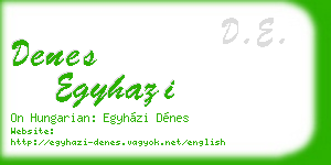 denes egyhazi business card